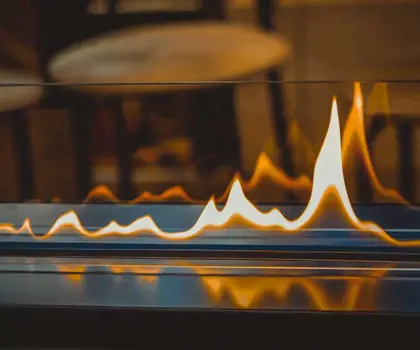 image of flames in a gas fire oven